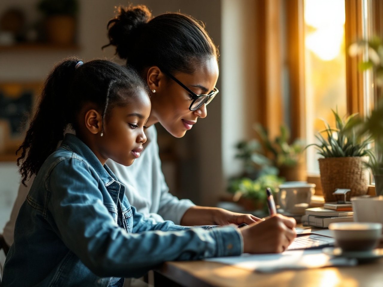 A Teacher Tutors educator working one-on-one with a student at home
