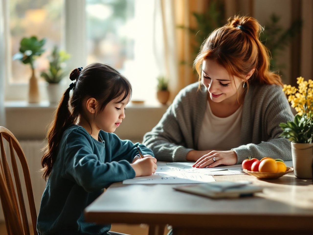 A Teacher Tutors educator working one-on-one with a student at home