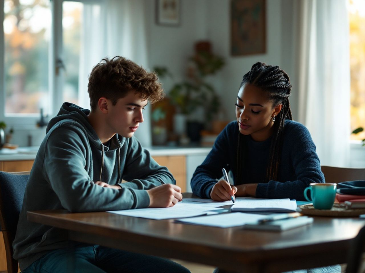 A Teacher Tutors educator working one-on-one with a student at home
