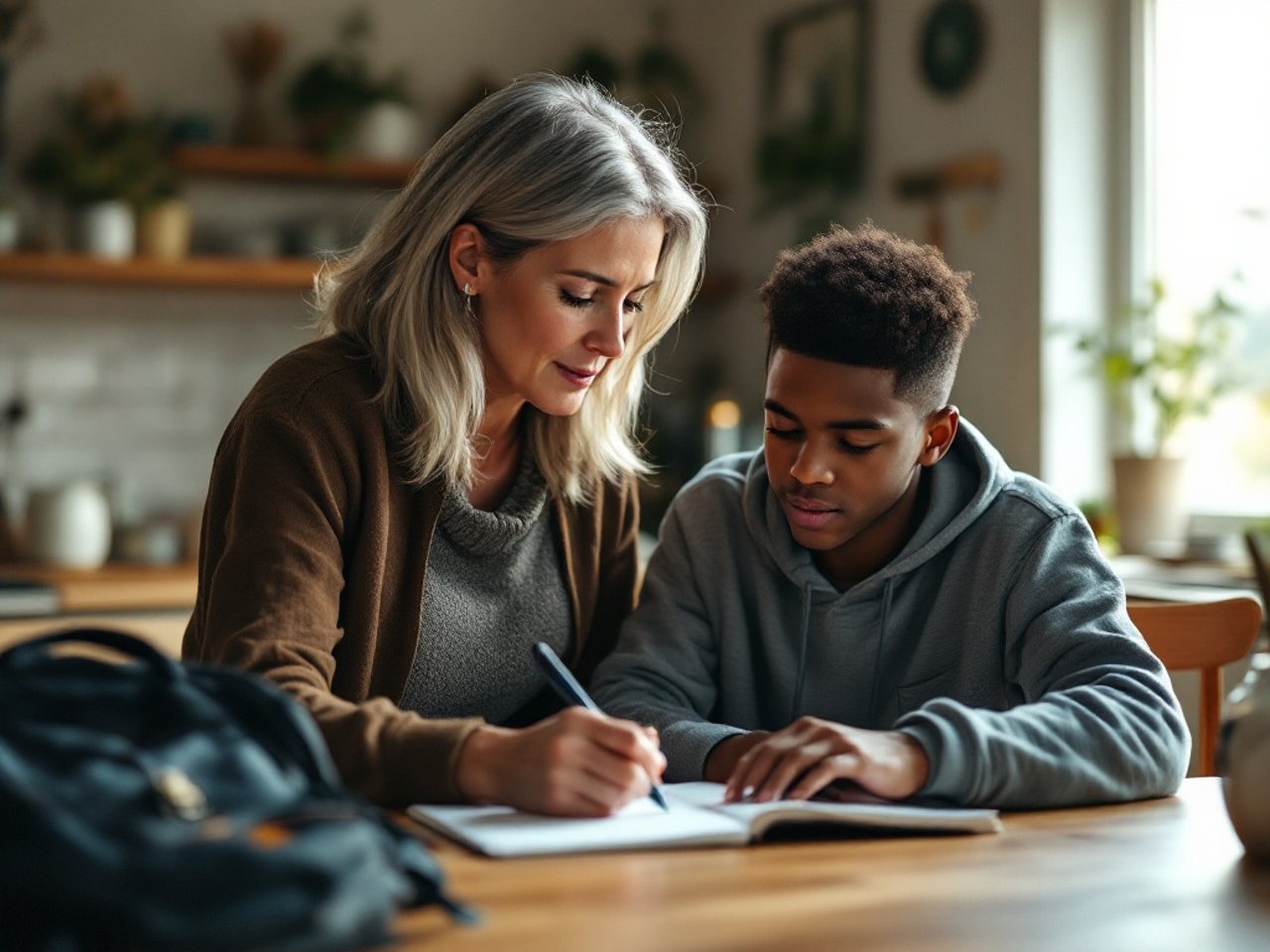A Teacher Tutors educator working one-on-one with a student at home