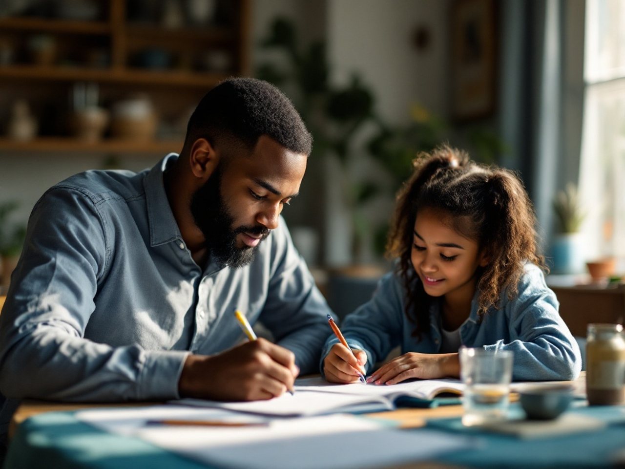 A Teacher Tutors educator working one-on-one with a student at home